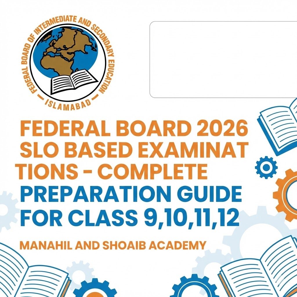 Federal Board 2026 SLO Based Examinations Preparation Guide for Class 9 to 12 - Manahil and Shoaib Academy.